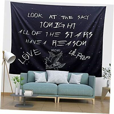 3d Boutique Art Tapestry ,star Love Lyrics Starry Sky Tapestry, Black And