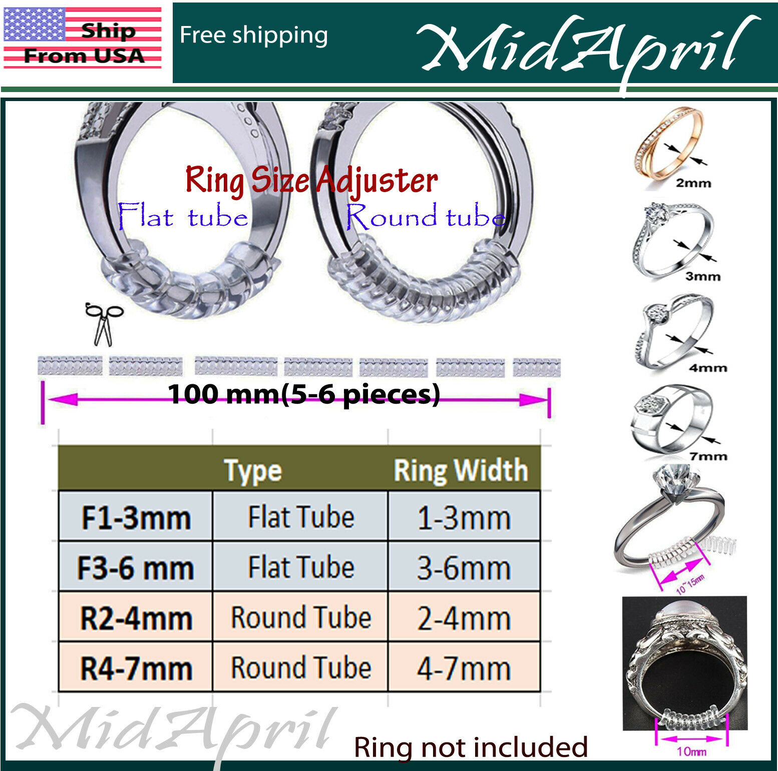 Ring Size Adjuster Invisible Clear Jewelry Fit Reducer Guard  Us Small And Large
