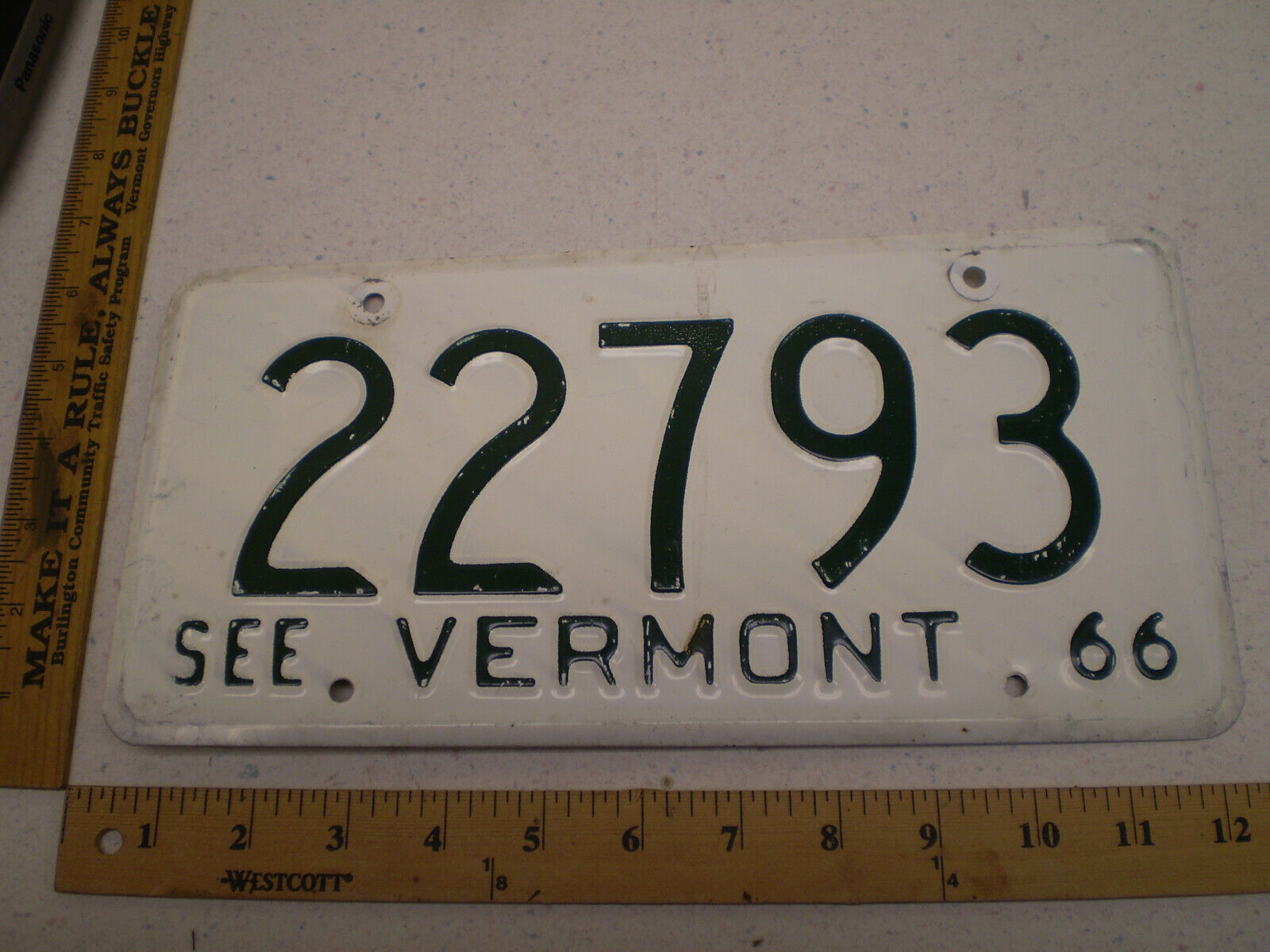 1966 66 Vermont Vt License Plate 22793