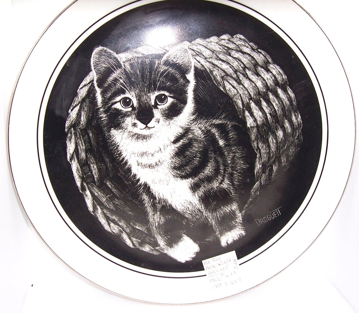 Kitten's World Plate Hello World By Droguett  1979 Royal Cornwall Ltd 11673 #2