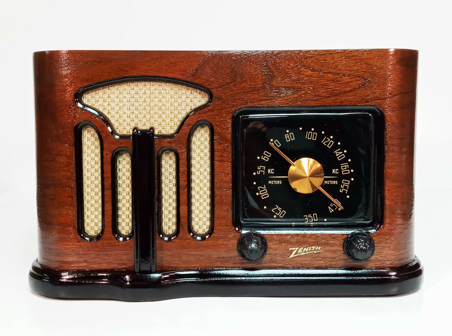 Old Antique Wood Zenith Vintage Tube Radio-restored Working Art Deco Black Dial