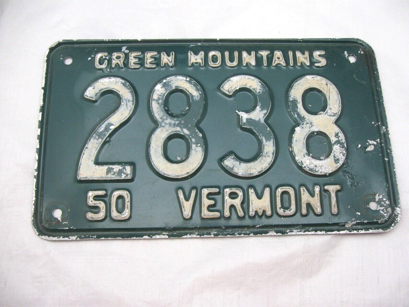 1950 Vermont Slogan License Plate - 4 Digits