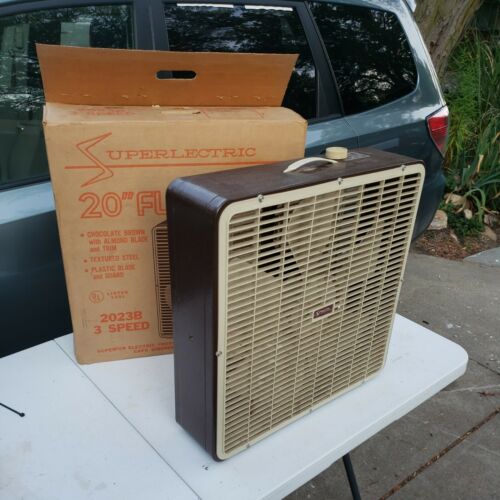 Superlectric Carry About  Brown Model 2023b 3 Speed Box Fan !!