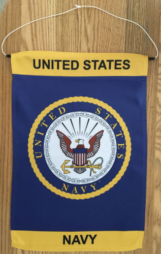 Premium United States Navy Window Banner/flag Double Sided 12.5 X 18” Satin