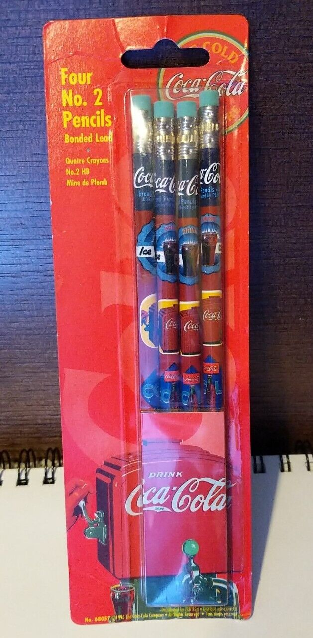 Vtg 1996 Coca-cola Polar Bears Pack Of No. 2 Pencils (4) In Original Packaging