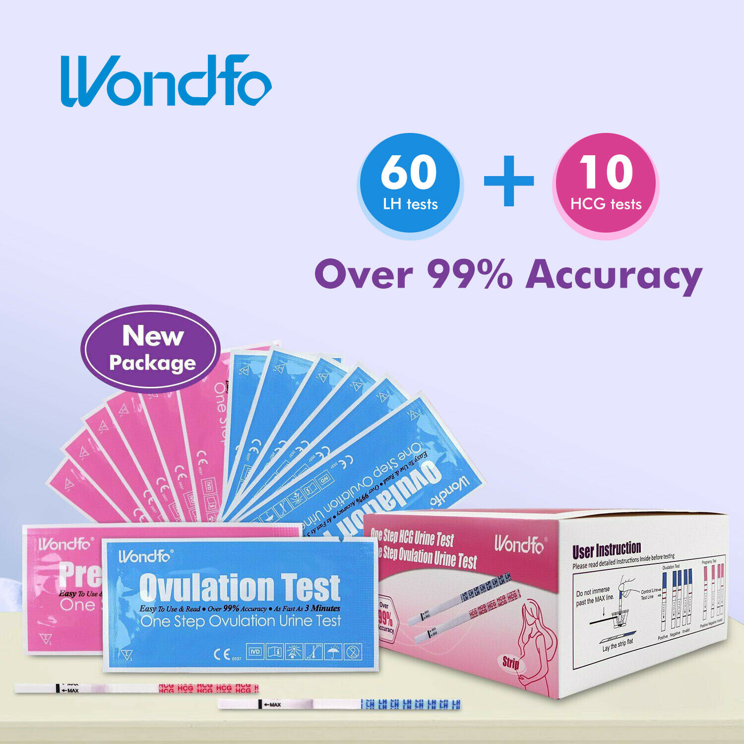60 Ovulation Tests 10 Pregnancy Test Kits Fertility Urine Test Kits One Step Us