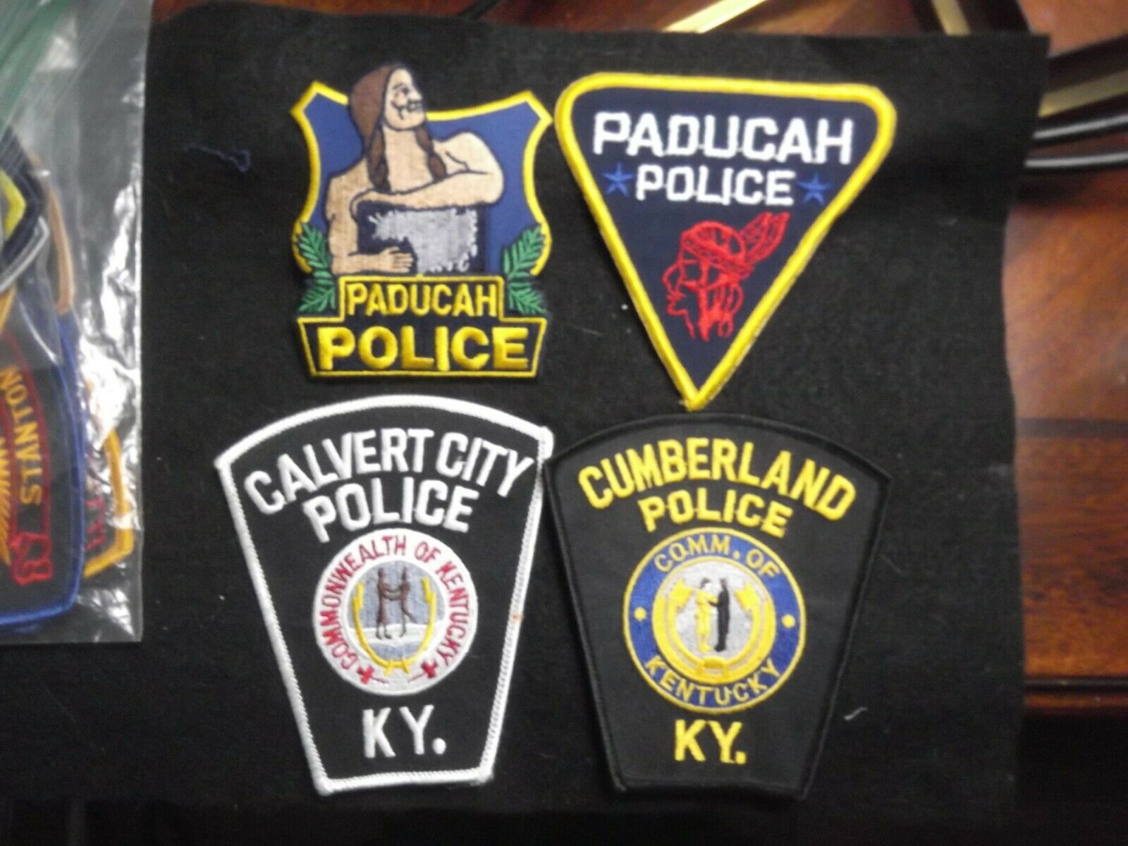 Kentucky Lot Set 4 Police Patches Paducah Calvert City Cumberland Rare Htf Old