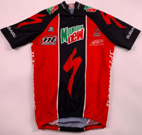 Team Specialized Mountain Dew Cycling Jersey Italy Small Med Biking Shirt Racing