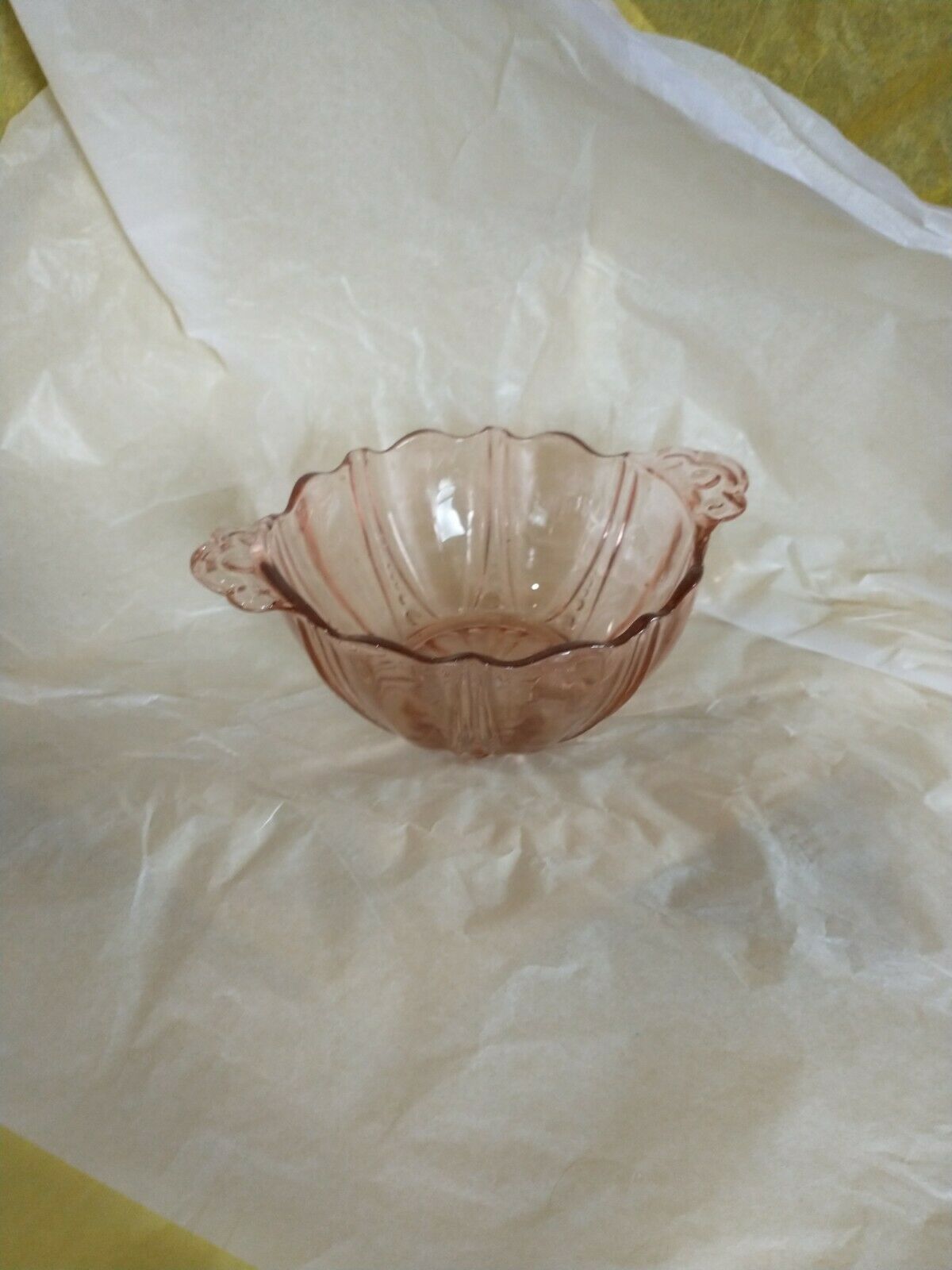 Vintage Jeanette Pink Glass Bowl Depression Antique-retro No Cracks Or Chip's