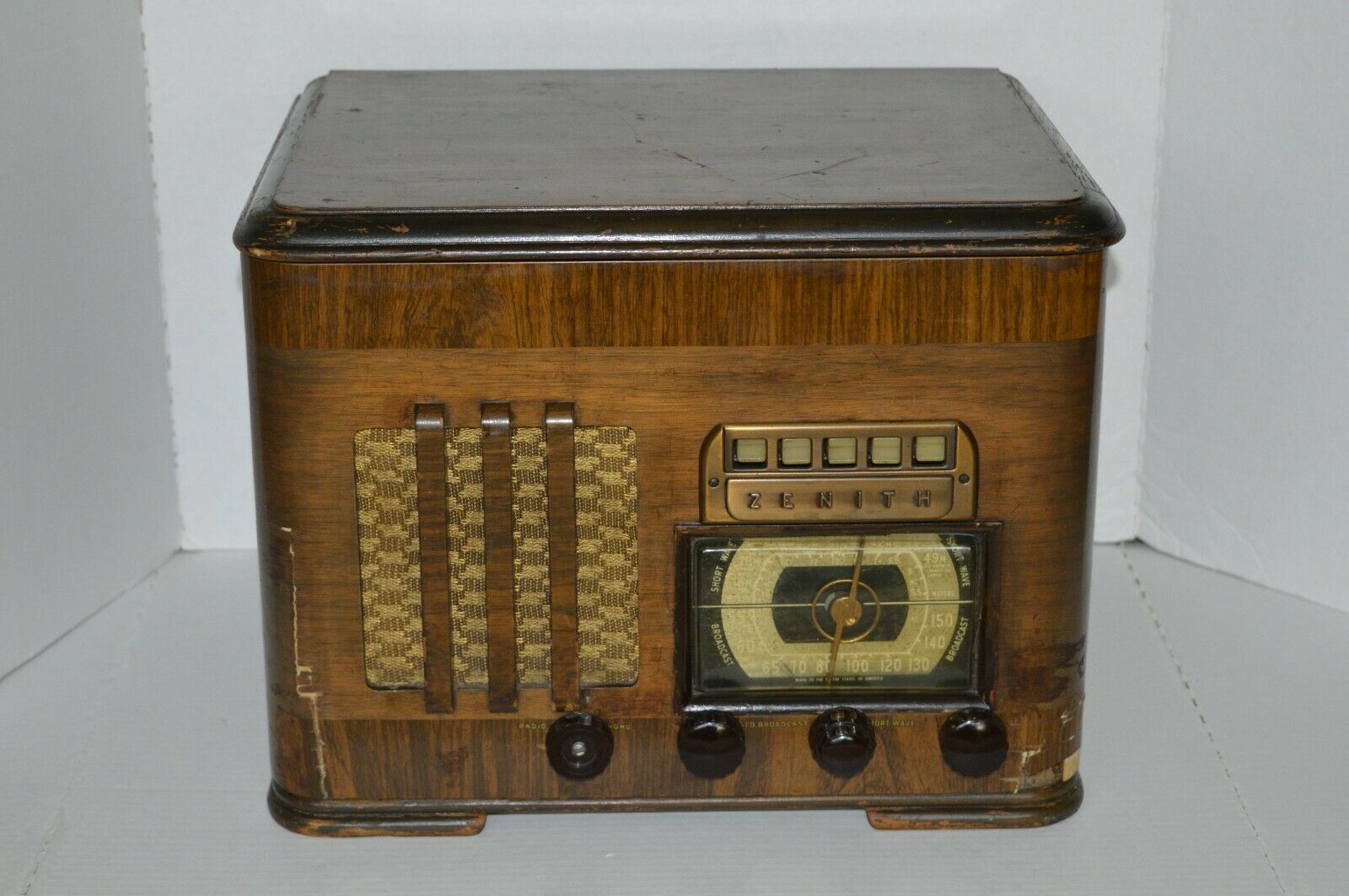 Vintage Zenith Model 6s580 Tube Am Shortwave Radio With Phonograph