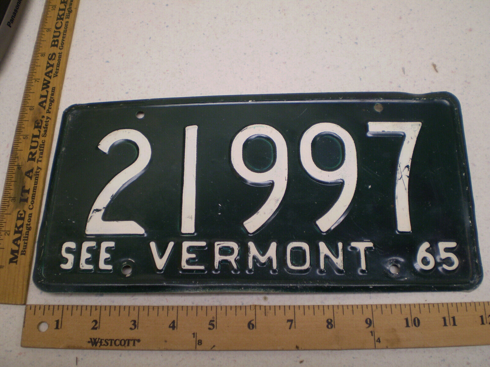 1965 65 Vermont Vt License Plate 21997
