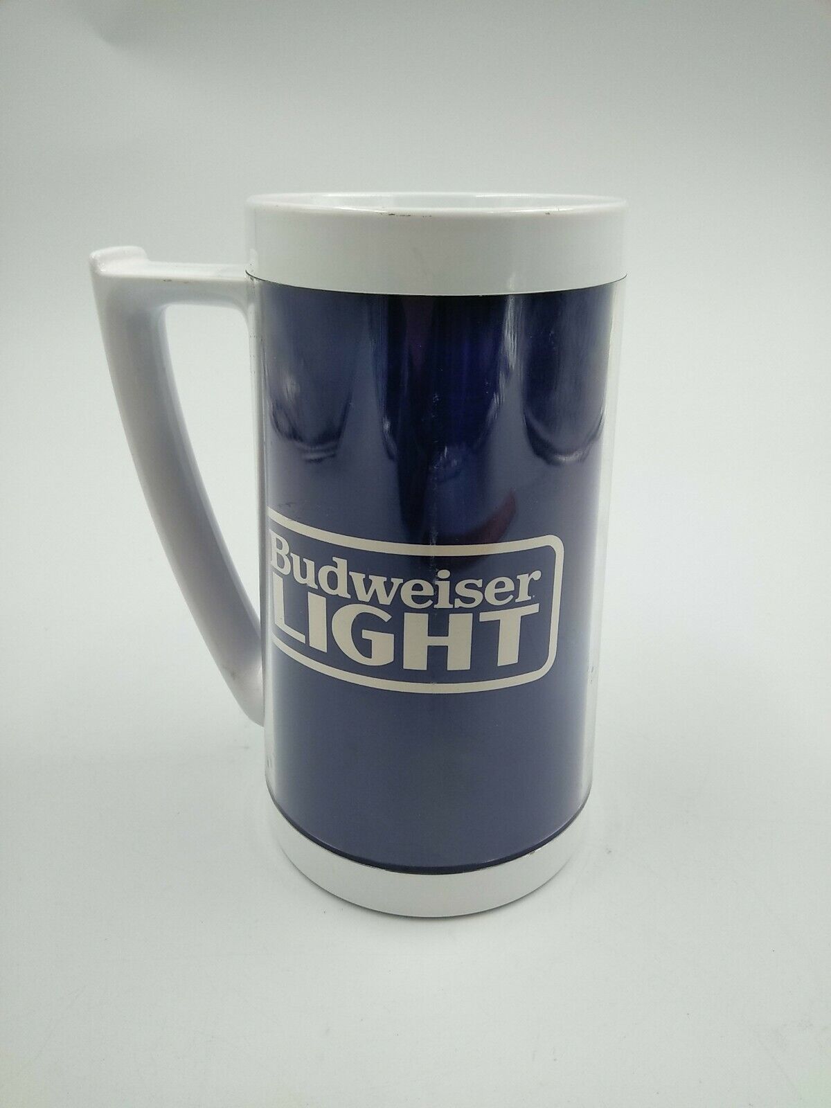 Vintage Budweiser Light Plastic Retro Mug Thermo-sew - Made In Usa