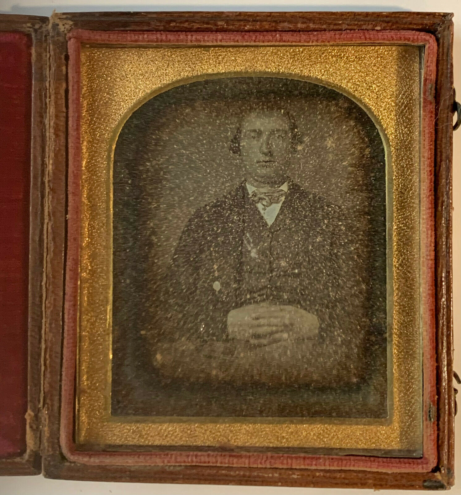 Early Sixth Plate Daguerreotype Of A Gentleman Close To Camera