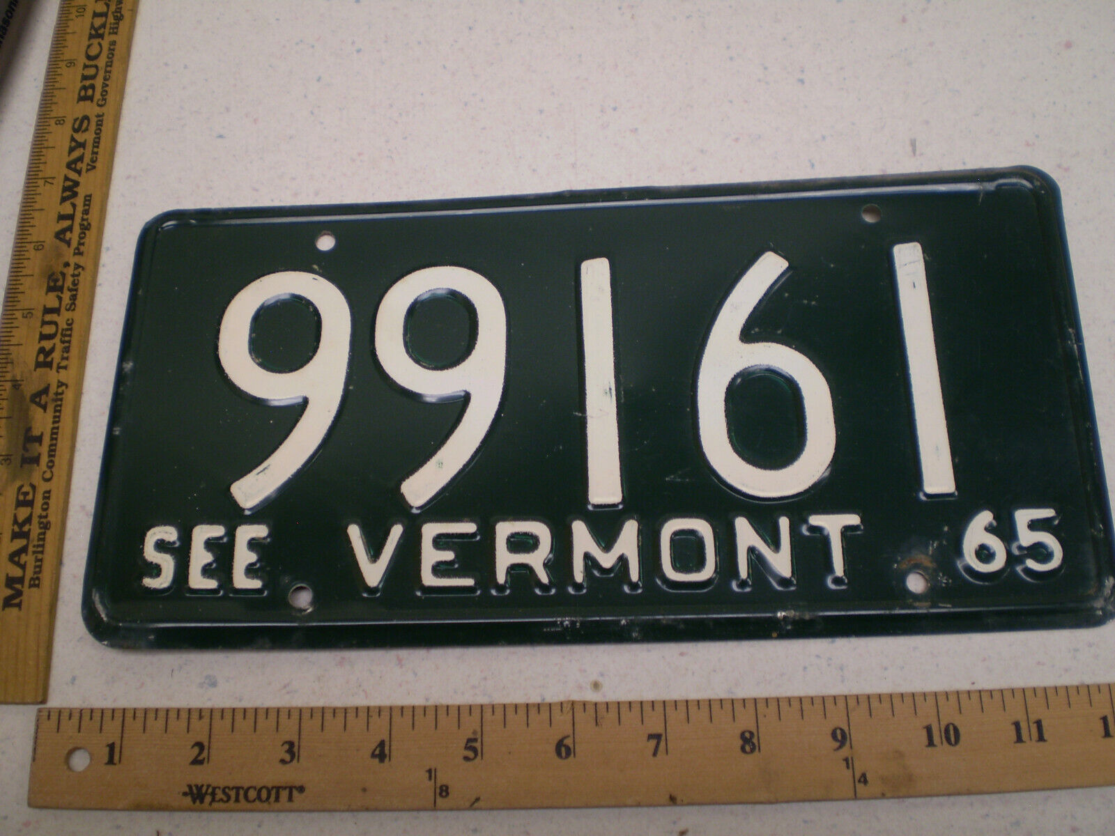 1965 65 Vermont Vt License Plate 99161