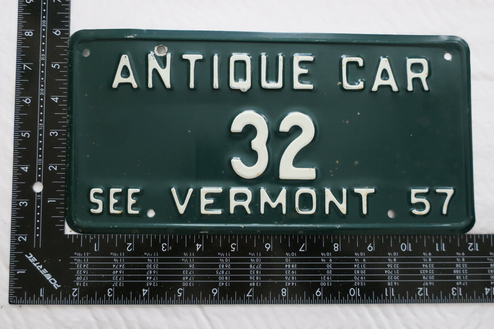 1957 57 Vermont Vt Antique Car Vehicle License Plate Tag #32 First Issue