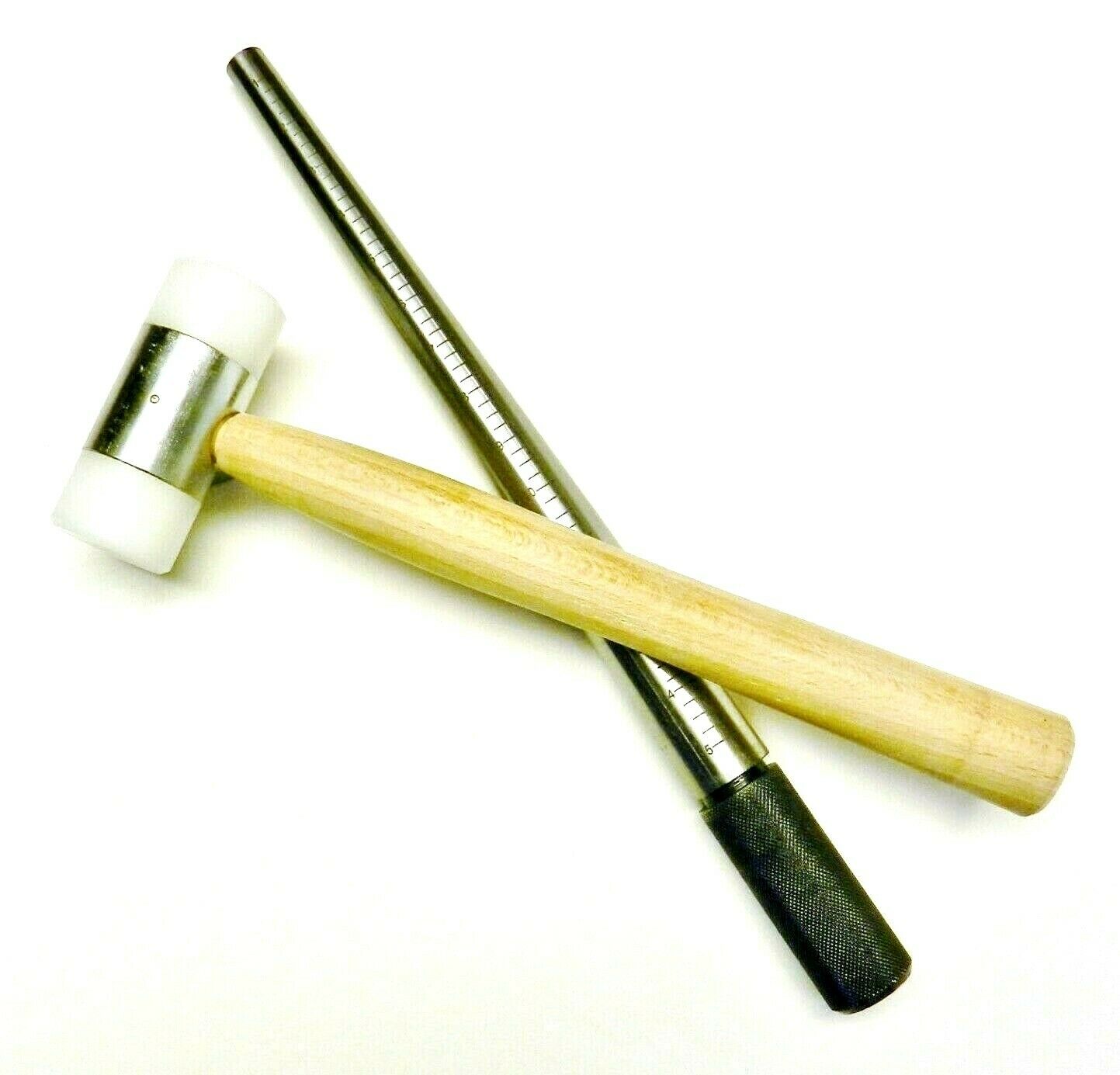 Steel Ring Mandrel & Nylon Face Mallet Jewelry Making Tool Set Sizing & Forming