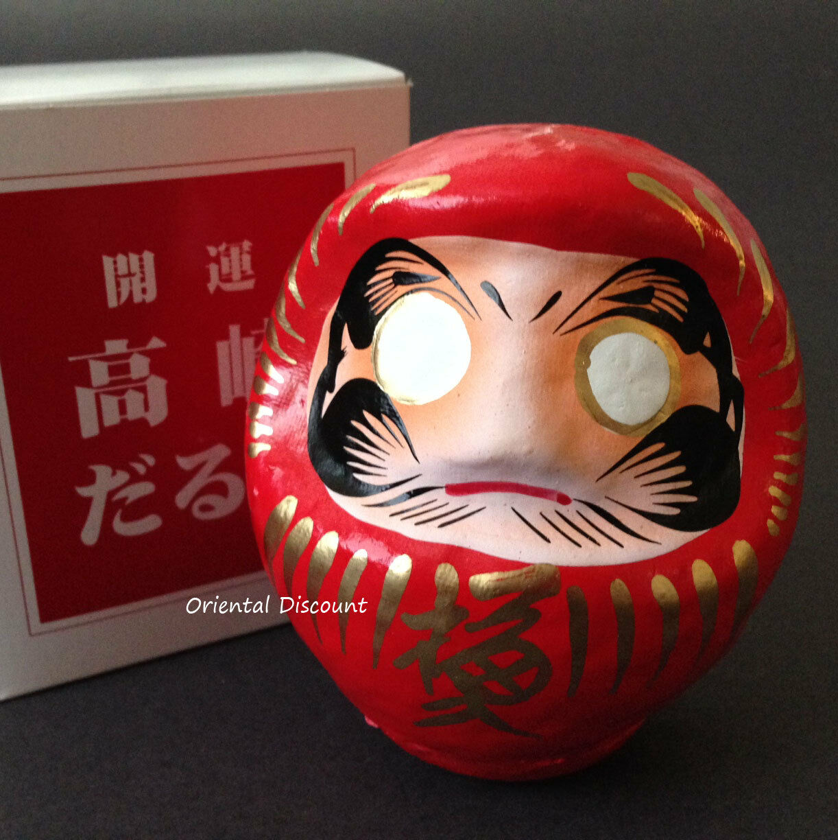 Japanese 3.75"h Red Daruma Doll For Luck & Good Fortune Success, Made In Japan