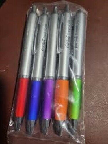 Coca Cola Pen Set 5-pack Ballpoints Red, Blue, Purple, Orange & Green Brand New