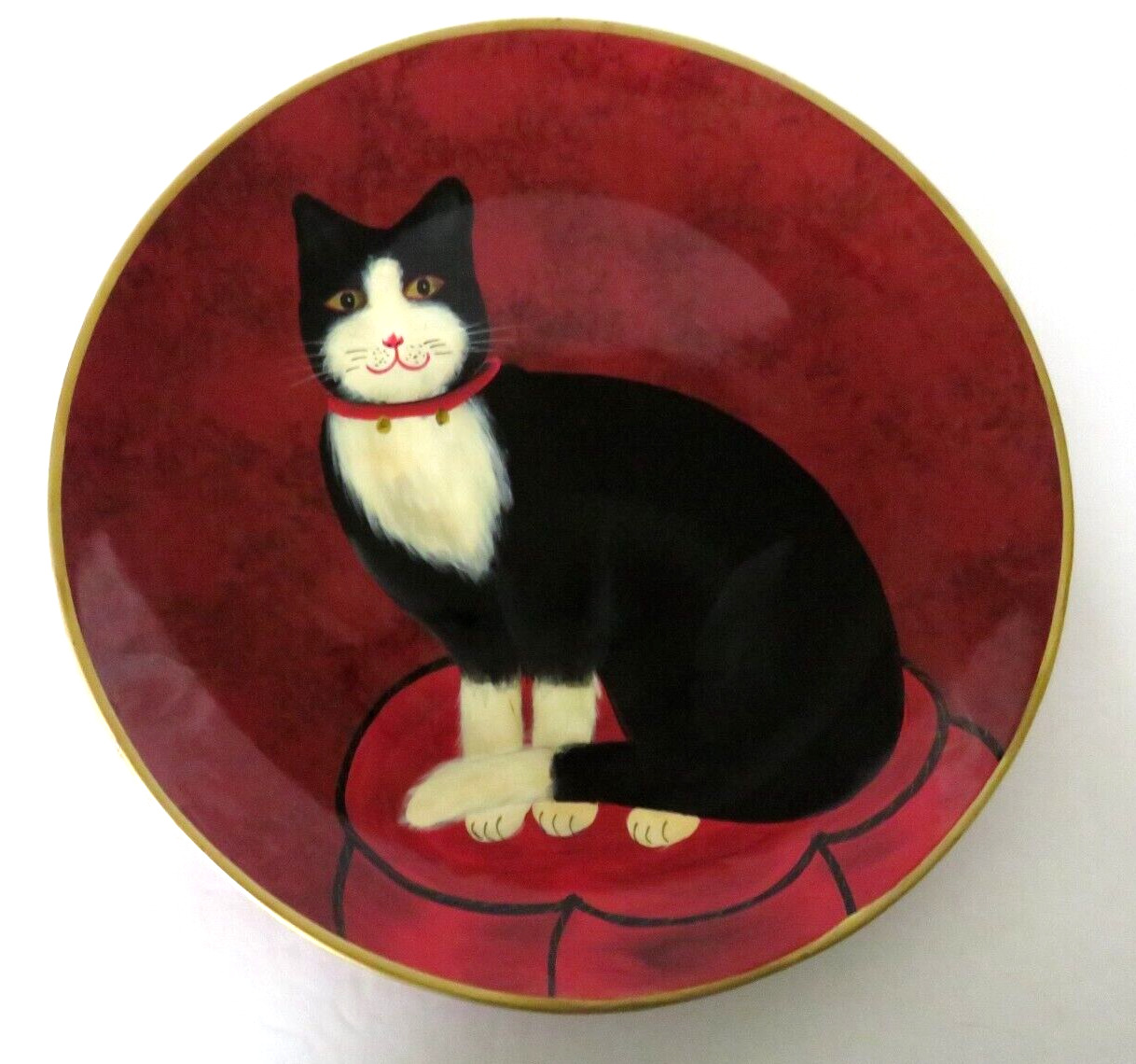 Raymond Waites Tuxedo Kitten Cat Decorative Plate 10" Toyo Trading Black White
