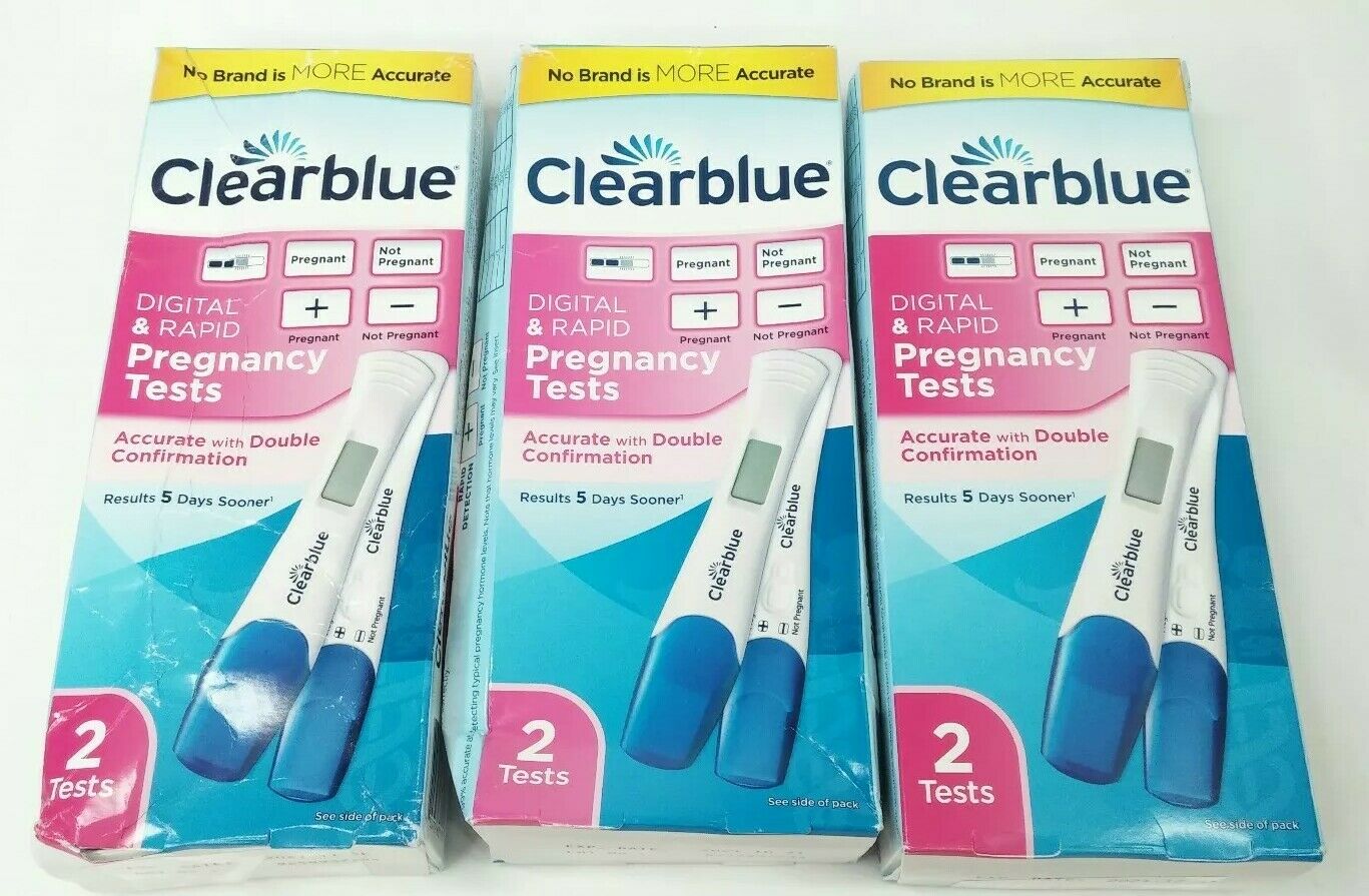 3 Pack Clearblue Digital & Rapid Pregnancy Tests 2 Tests Each Exp 10/21