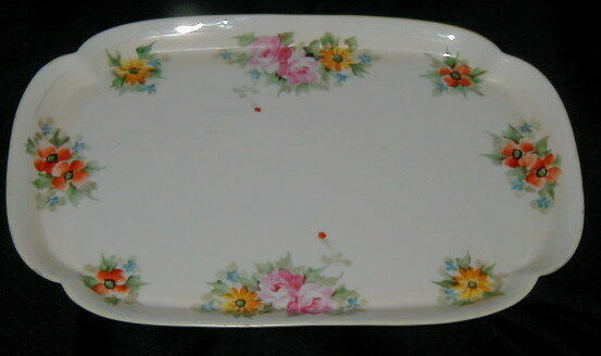 Old Hand Painted Nippon Porcelain Dresser Tray, With Flower Decoration !!!