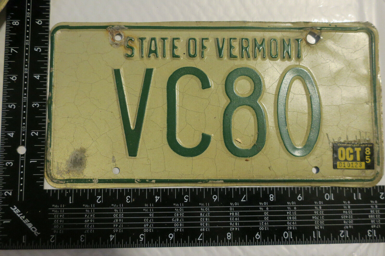 1985 85 Vermont Vt State Of Vermont College License Plate #vc80 Vc 80