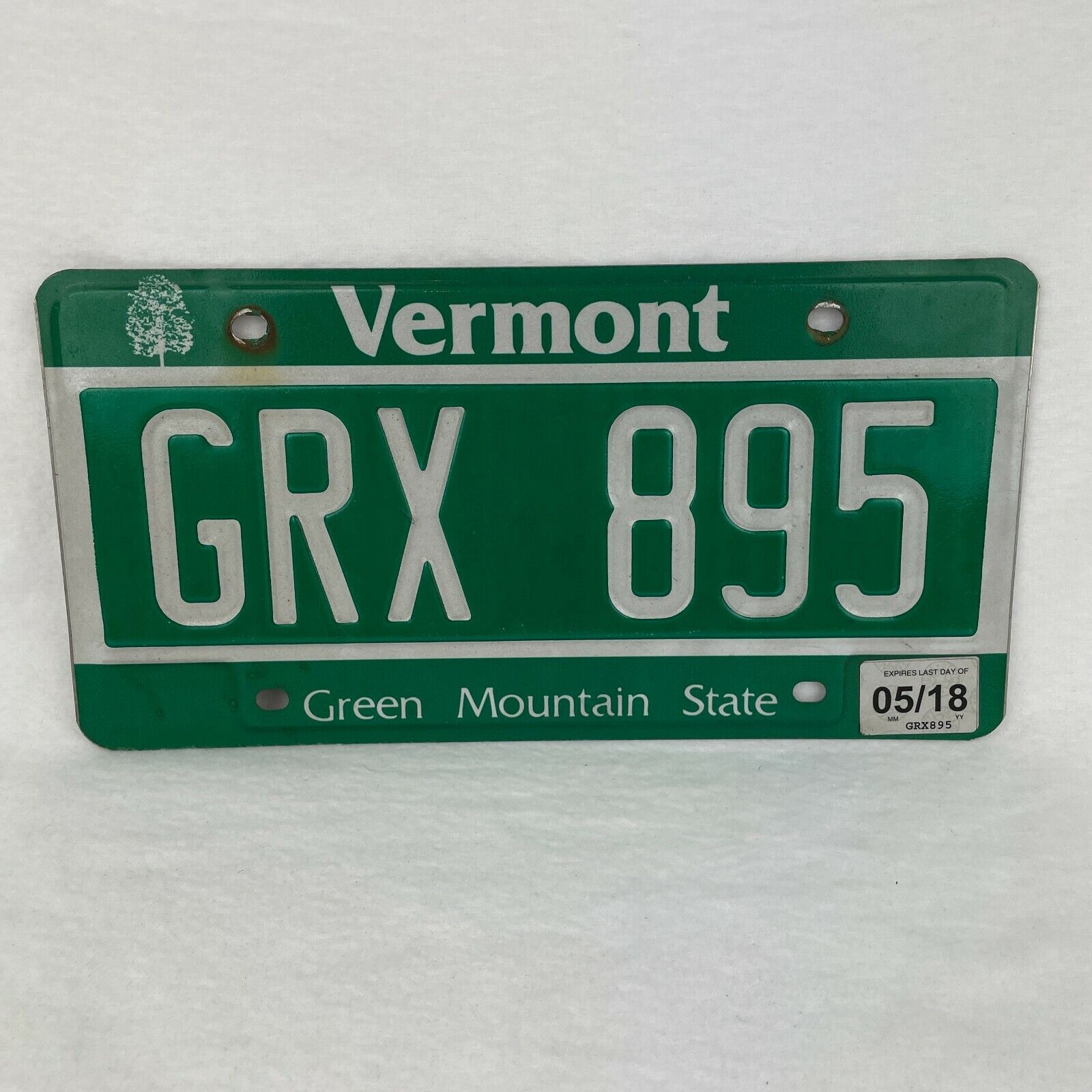 2018 United States Vermont Green Mountain Passenger License Plate Grx 895