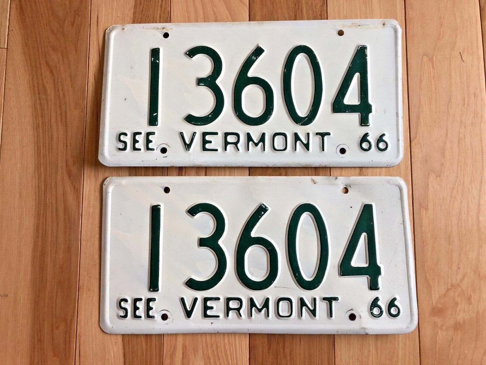 Pair Of 1966 Vermont License Plates
