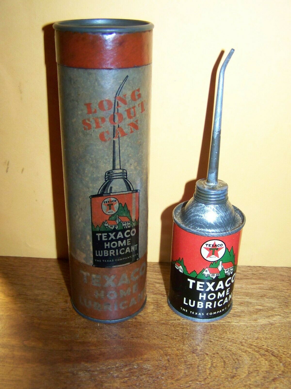 Vintage Texaco Oiler Can In Original Container Home Lubricant 3 Oz Can