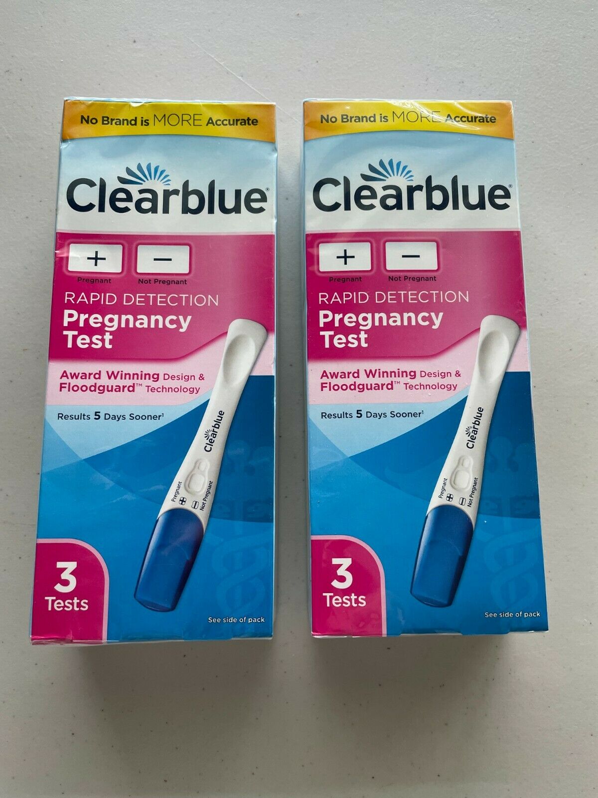 2 Boxes Clearblue Rapid Detection Pregnancy Tests 3 Tests Per Box 9/30/2023