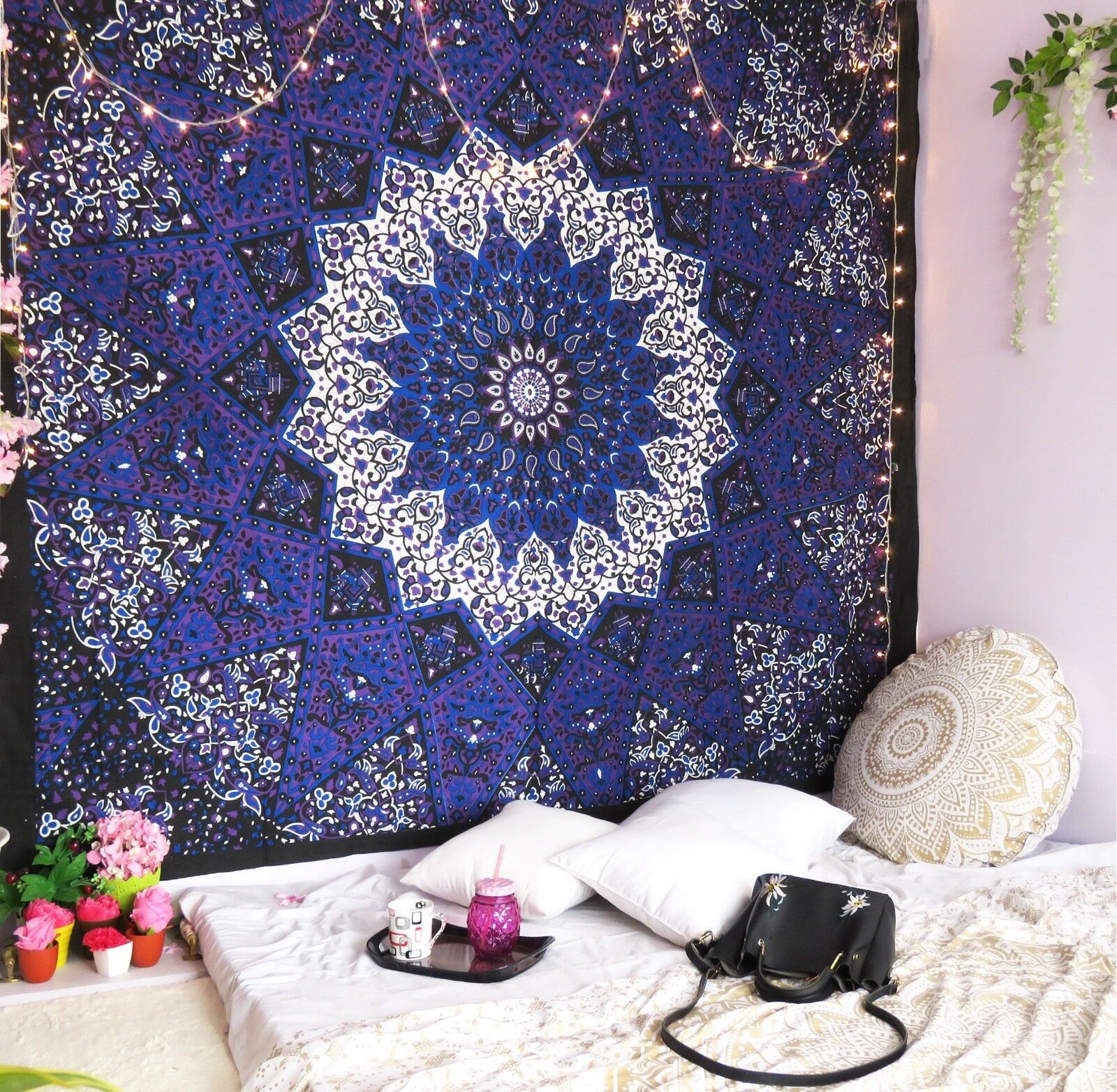 Wall Mandala Tapestry Indian Hanging Hippie Decor Bedspread Bohemian Throw Queen