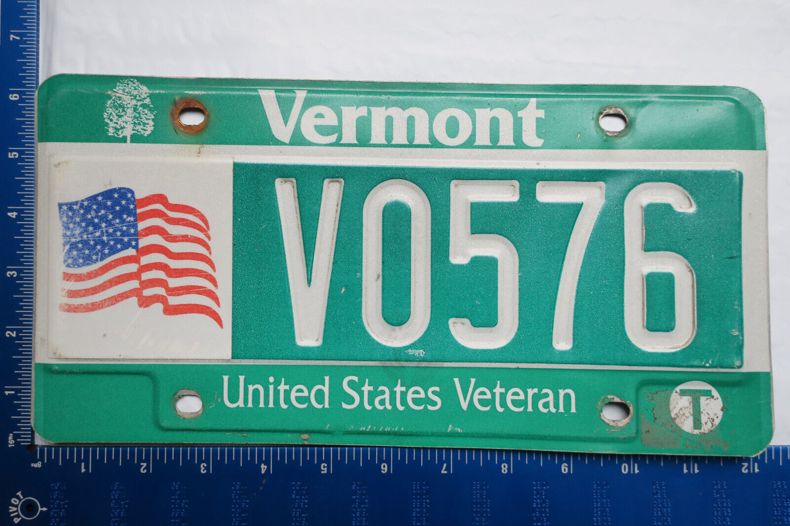 Vermont Vt Veteran Vet License Plate Tag # V0576  Nice Three Digit