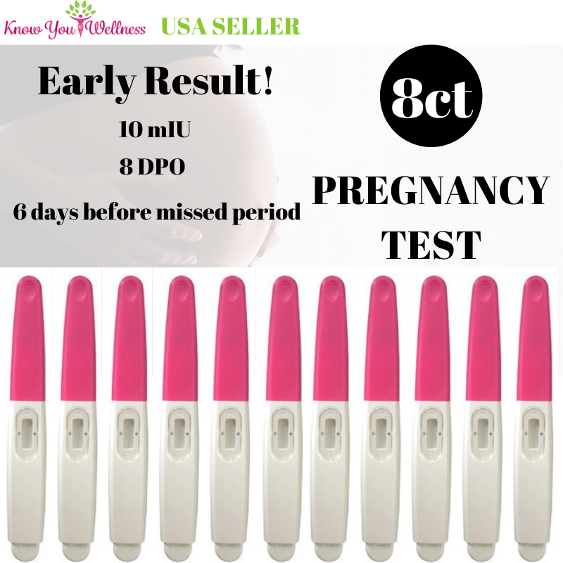 Pregnancy Test Kit Lot 8pc Early Result Sensitive 10miu Hcg Midstream Stick Home