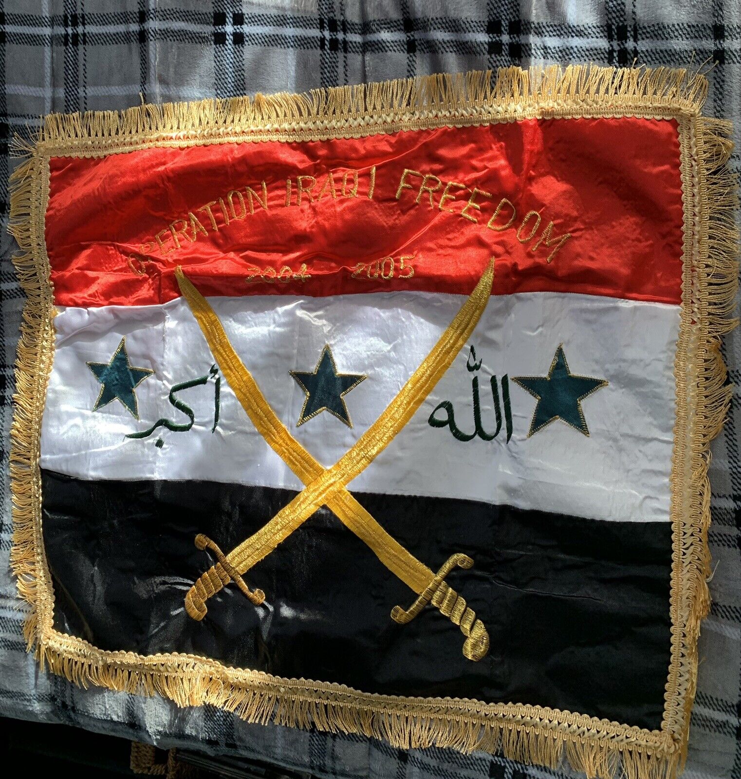 Iraq Iraqi National Flag Iraq War Oif Souvenir Bring Back