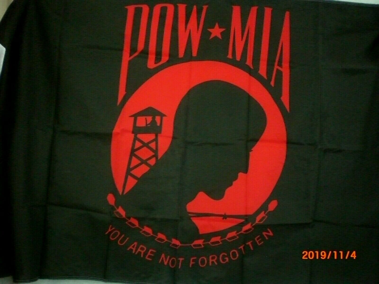 Pow Mia Flag, 3' X 5', Nylon With Grommets