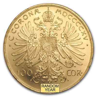 Special Price! Austria Gold 100 Corona Coin Bu Random Year (agw 0.9802 Oz)