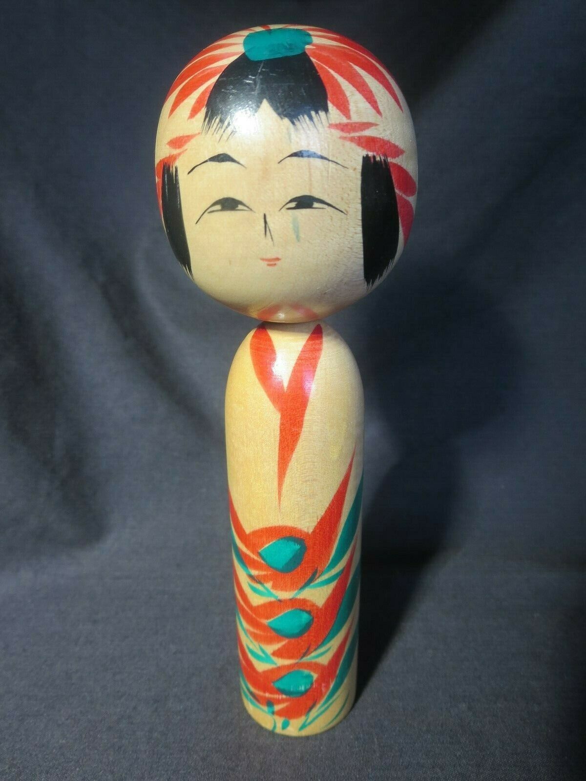 Signed Vintage 1950s -1960s  Yamaha Wood Japanese Big Head Kokeshi Doll Japan