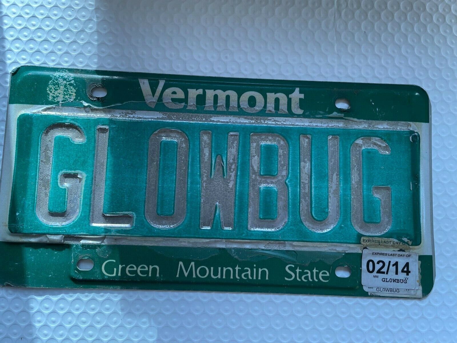 Vermont Vt Vanity License Plate Set Glowbug Glow Bug Insect Firefly (vv6)