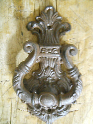 Cast Iron Antique Style Victorian  Scroll Door Knocker Brown Finish