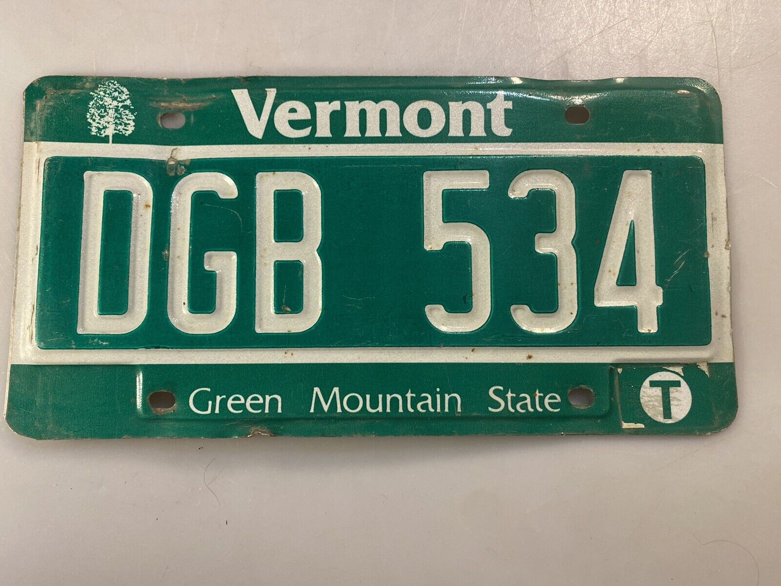 Vintage Vermont “green Mountain State” License Plate Dgb 534