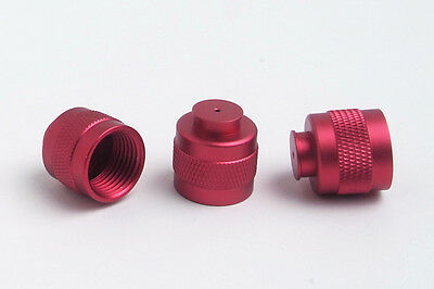 Hpa/co2 Paintball Tank Valve Thread Protector Cap Thread Savers Red 3 Pcs Promo