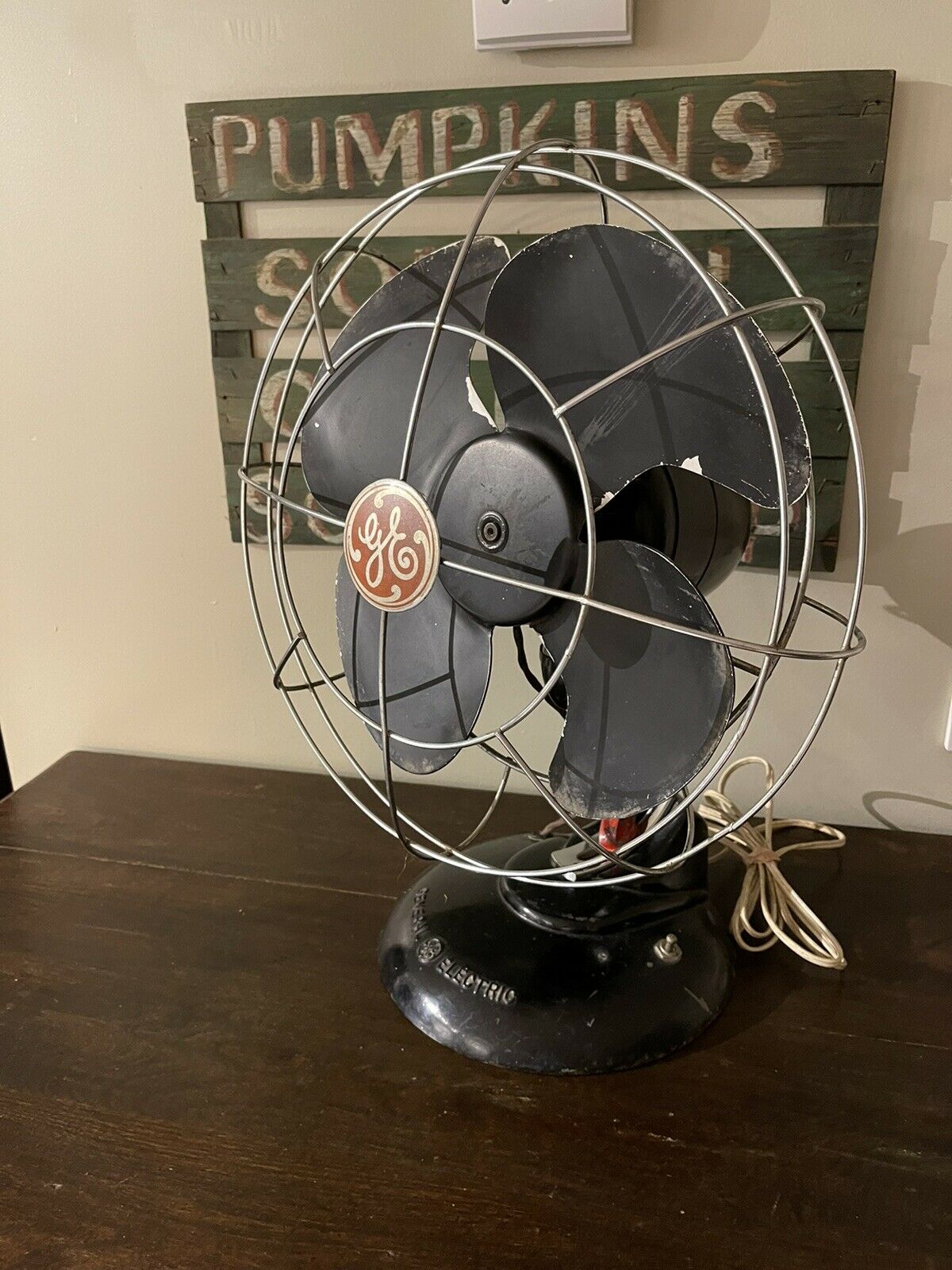 Vintage Ge Electric Fan 12” Art Deco Era Oscillating Fan