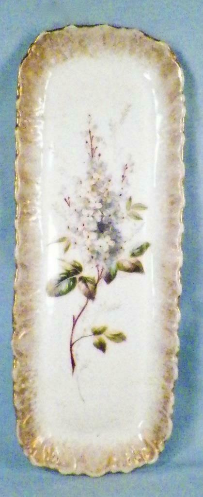 Limoges Porcelain Calling Card Tray Lilac Flowers A Klingenberg Antique Nice