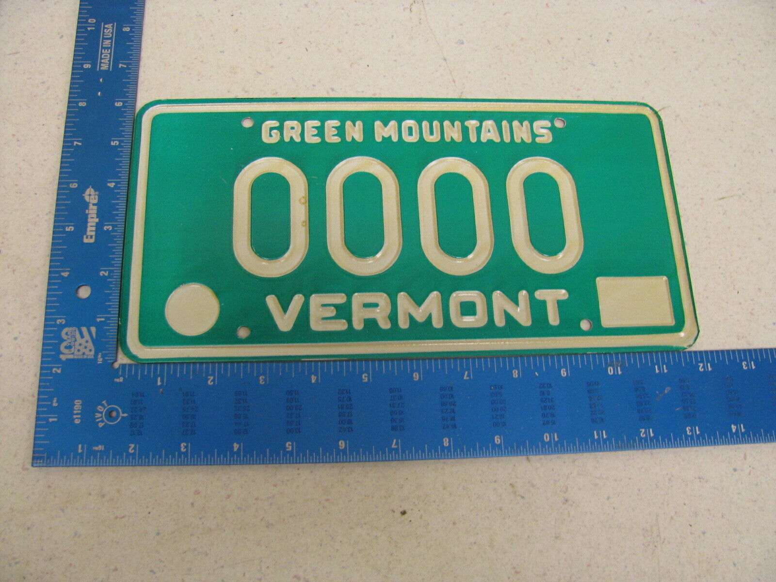 1977 77 Vermont Vt License Plate Tag Sample 0000 (kc)