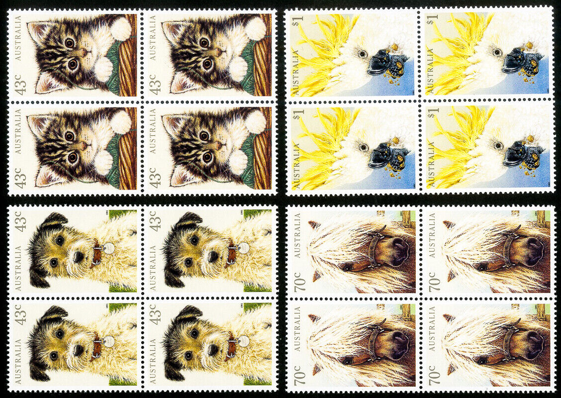 Australia Stamps # 1222-5 Mnh Xf Blocks Of 4 Scott Value $20.00