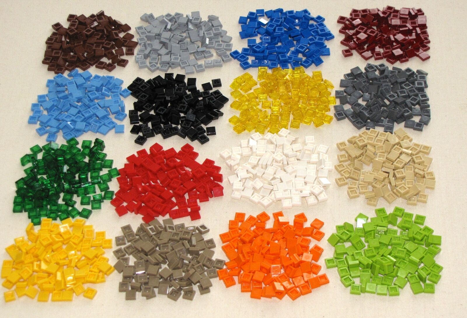 Lego Colored 1 X 1 Finishing Tiles Smooth Groove Bricks Building Blocks You Pick