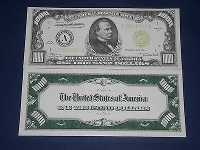 Crisp Unc. 1934 $1,000 Federal Reserve Copy Note!